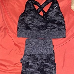 Gym Shark Adapt Camo Seamless Sports Bra and Leggings Set